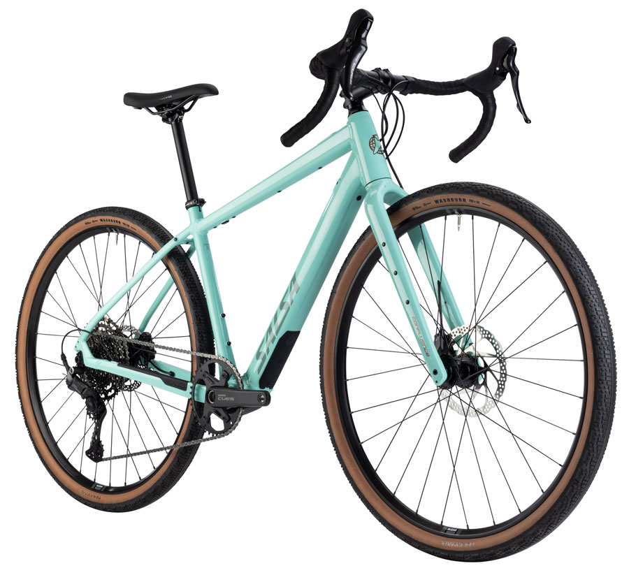 Salsa Confluence Drop Bar Cues 11 eBike - 700c Aluminum Spearmint Green - Image 2