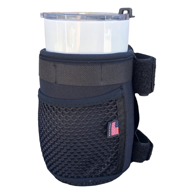 Cruiser candy Freedom E-Bike Drink & Phone Caddy Insulated Drink Holder Neoprene Black Velcro Straps