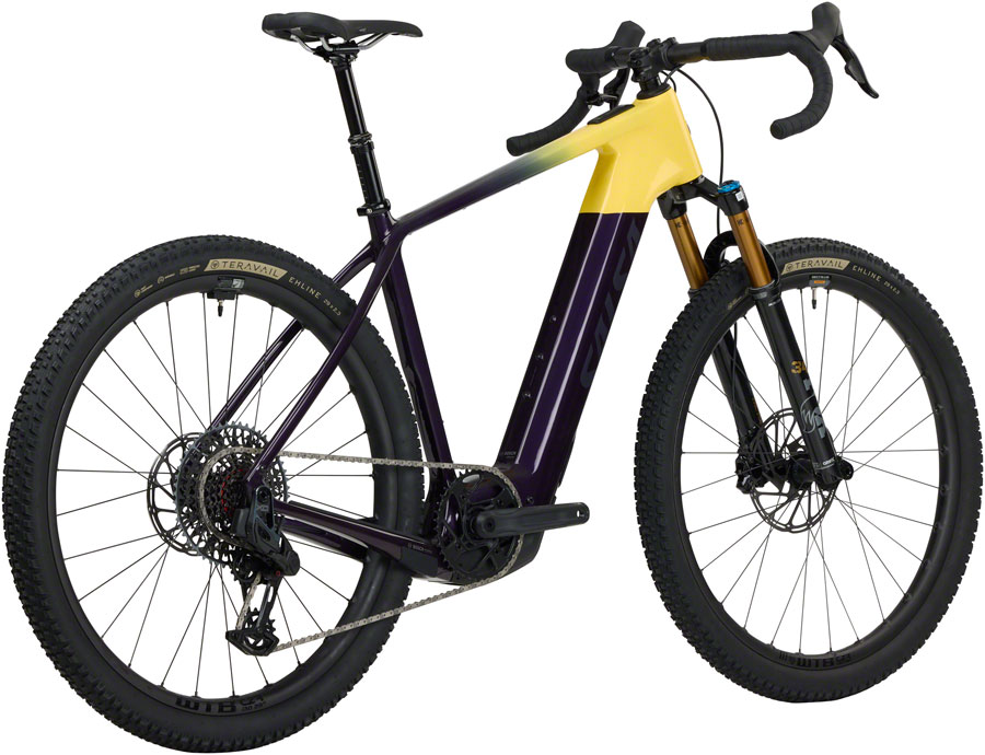 Salsa Tributary C Force XO AXS Transmission SUS Ebike - 29", Carbon, Amethyst/Yellow - Image 4