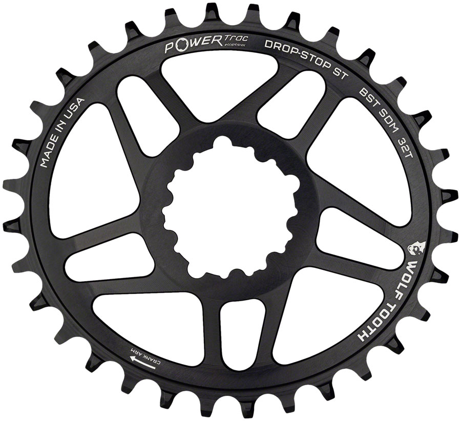 Wolf Tooth Elliptical Direct Mount Chainring - SRAM Direct Mount For SRAM 3-Bolt Boost Cranks (Requires Hyperglide+ Chain)