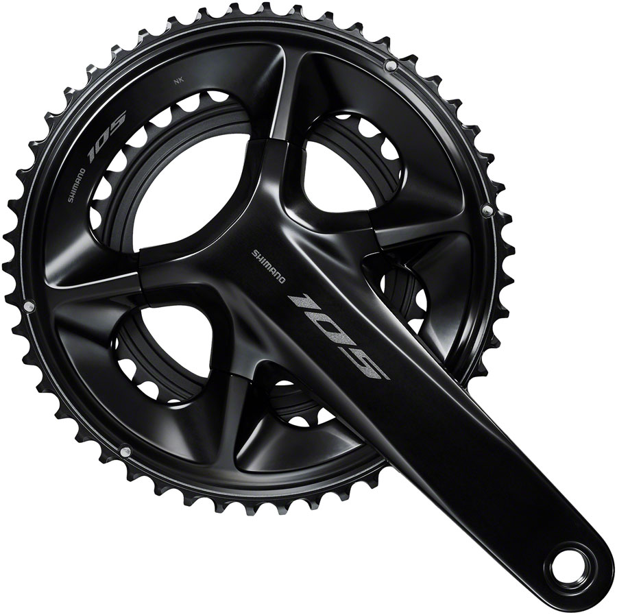 Shimano 105 FC-R7100 Crankset - 12-Speed, 110 Asymmetric BCD Hollowtech II Spindle Interface, Black variant 2