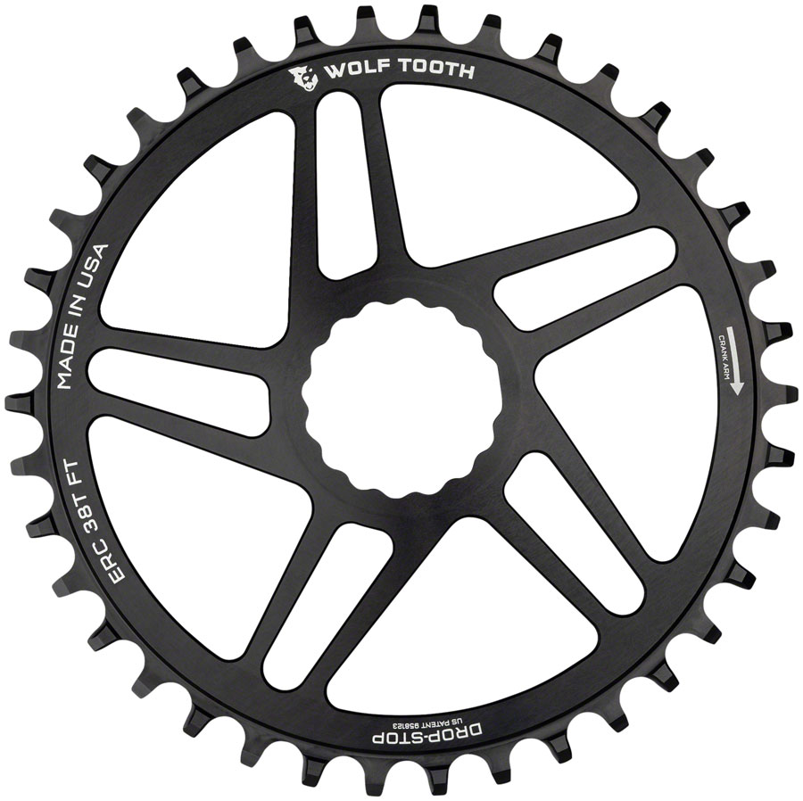 Wolf Tooth Direct Mount Chainring - RaceFace/Easton CINCH Direct Mount Drop-Stop 10/11/12-Speed Eagle Flattop Compatible BLK