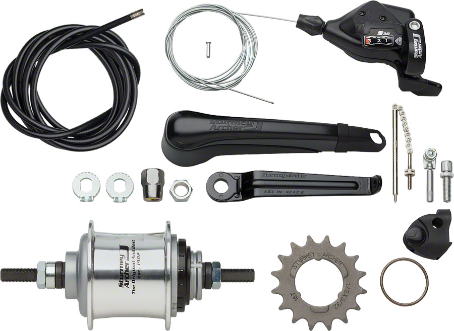 Sturmey Archer S30 3-Speed Hub - Silver - Image 2