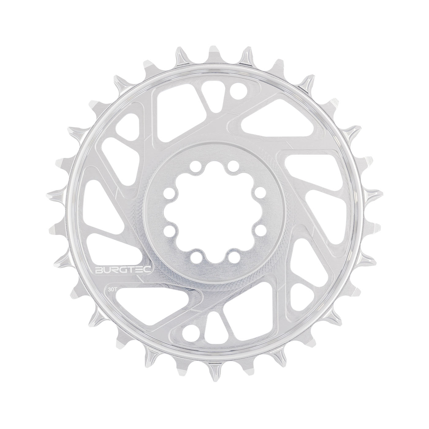Burgtec 3mm Offset Thick Thin Chainring SRAM 8-Bolt 30T Silv