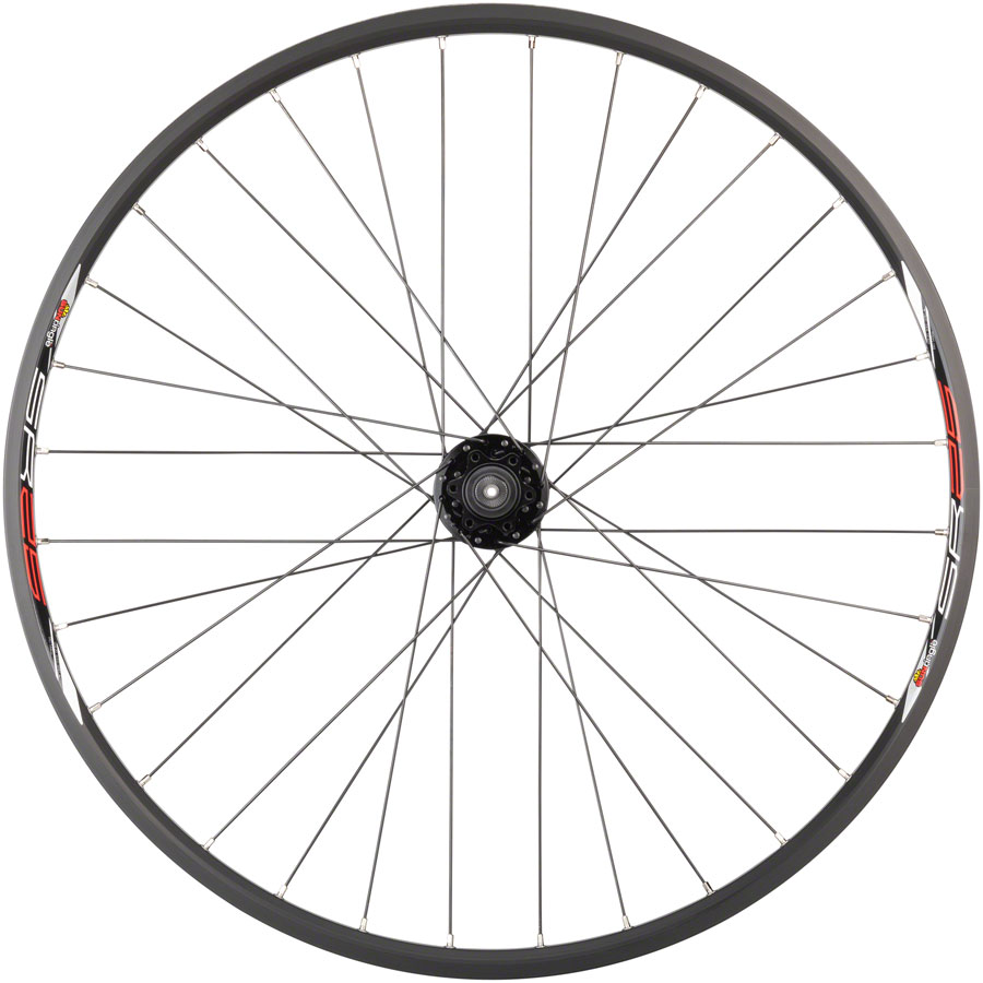 Quality Wheels Value Double Wall Series Disc Front Wheel - QR x 100mm 6-Bolt, Black - Image 6