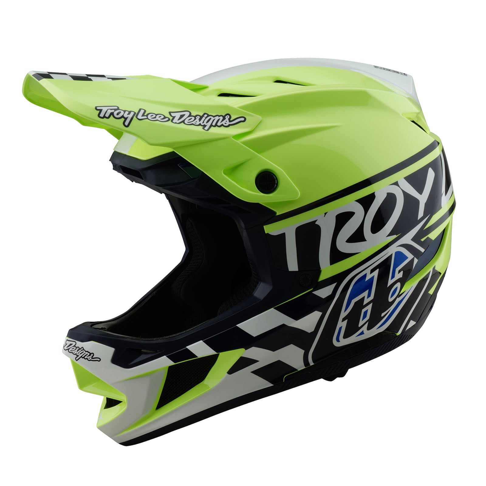 D4 Polyacrylite Helmet Fifty-50 Navy / Glo Yellow - Image 7