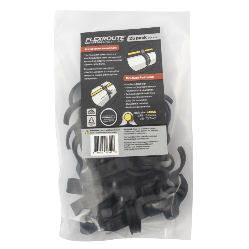 Cobra products FlexRoute Clips Cable guide LG 9.5-12.7mm Black 25 pack