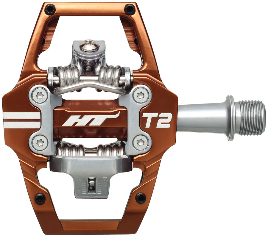 HT Components T2 Pedals - Dual Sided Clipless Platform Aluminum 9/16" Root Beer HT Components T2 Pedals - Dual Sided Clipless Platform Aluminum 9/16" Root Beer