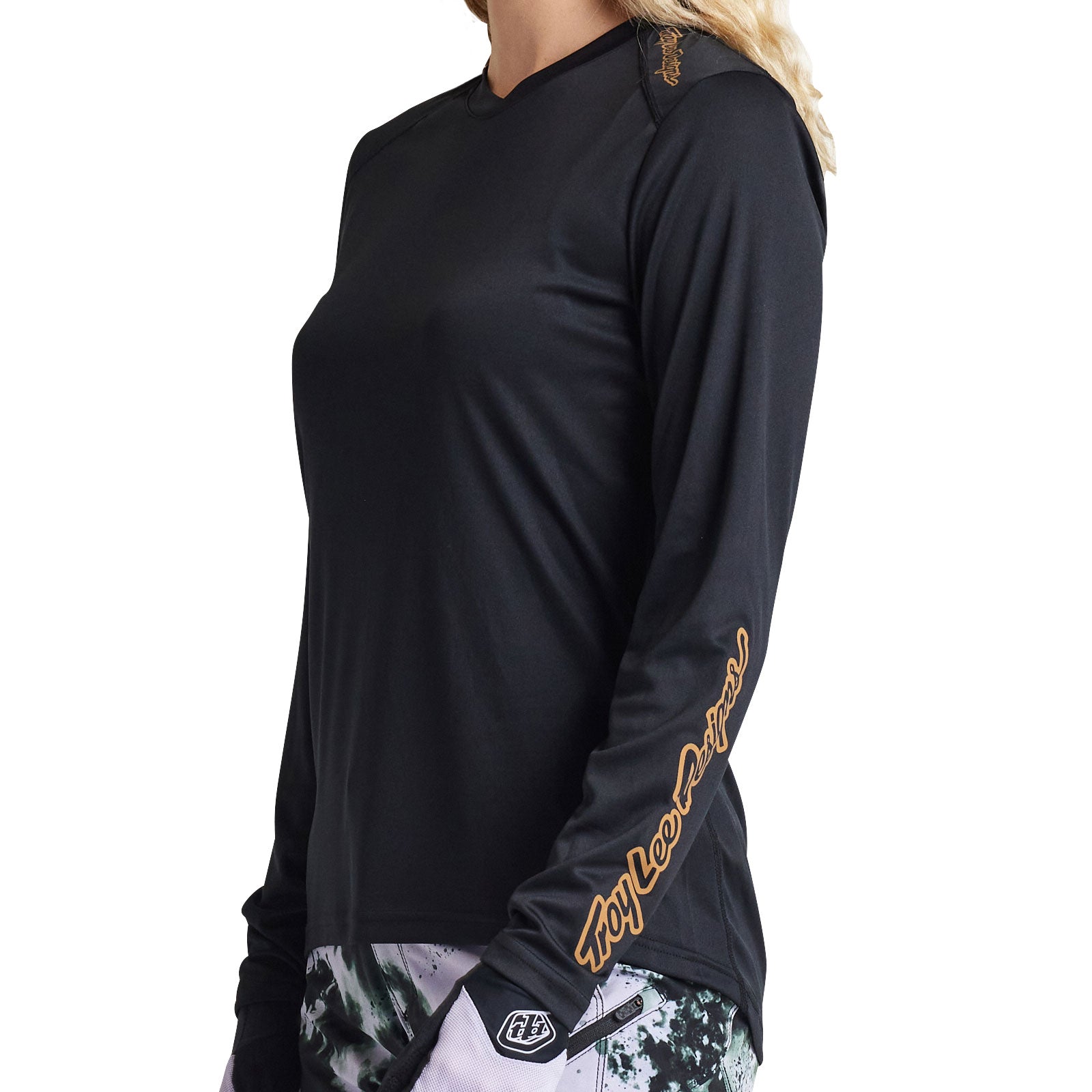 Womens Lilium LS Jersey Solid Black - Image 5