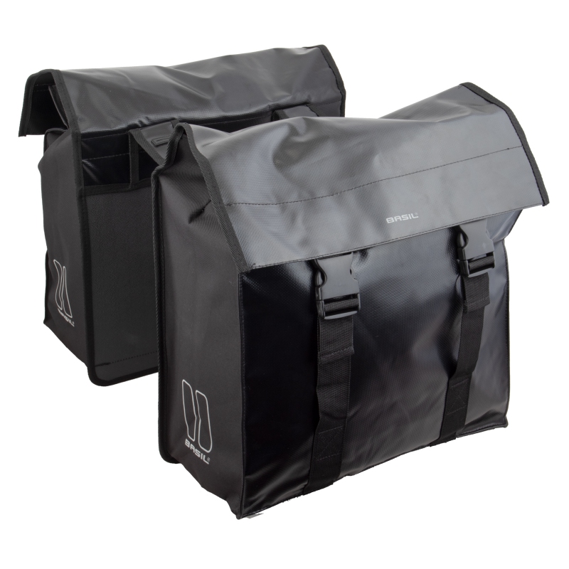 Basil Urban Load Double Pannier Bag UBS / Straps 16.2x7x18.2` 2929 c.i. Black