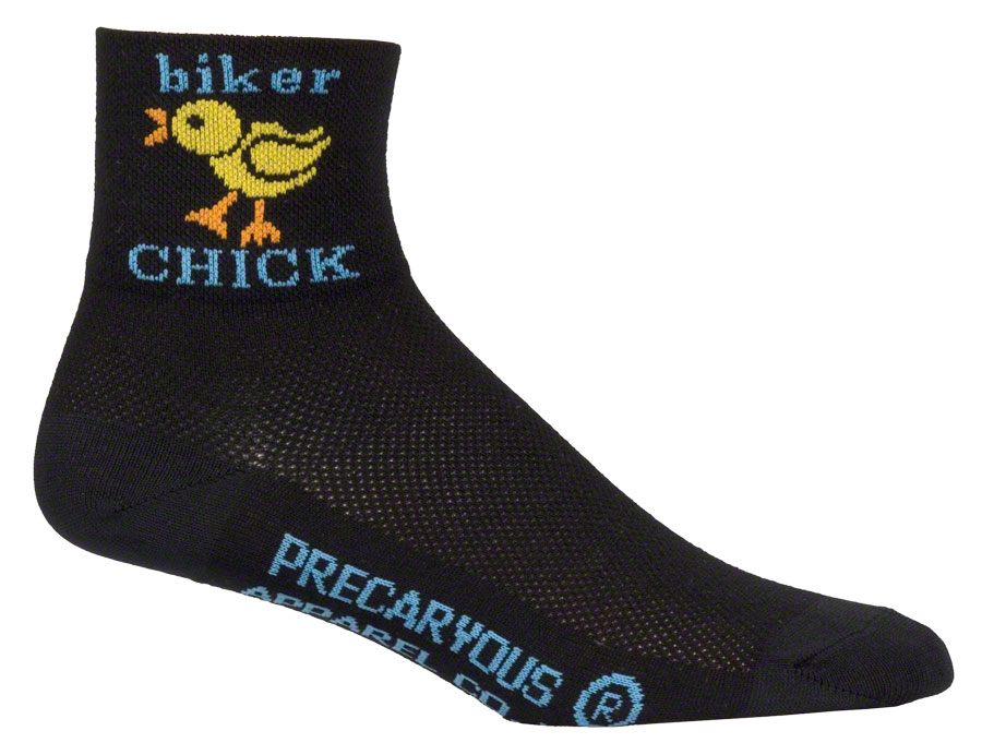 SockGuy Classic Biker Chick Socks - 3" Black Women's Small/Medium