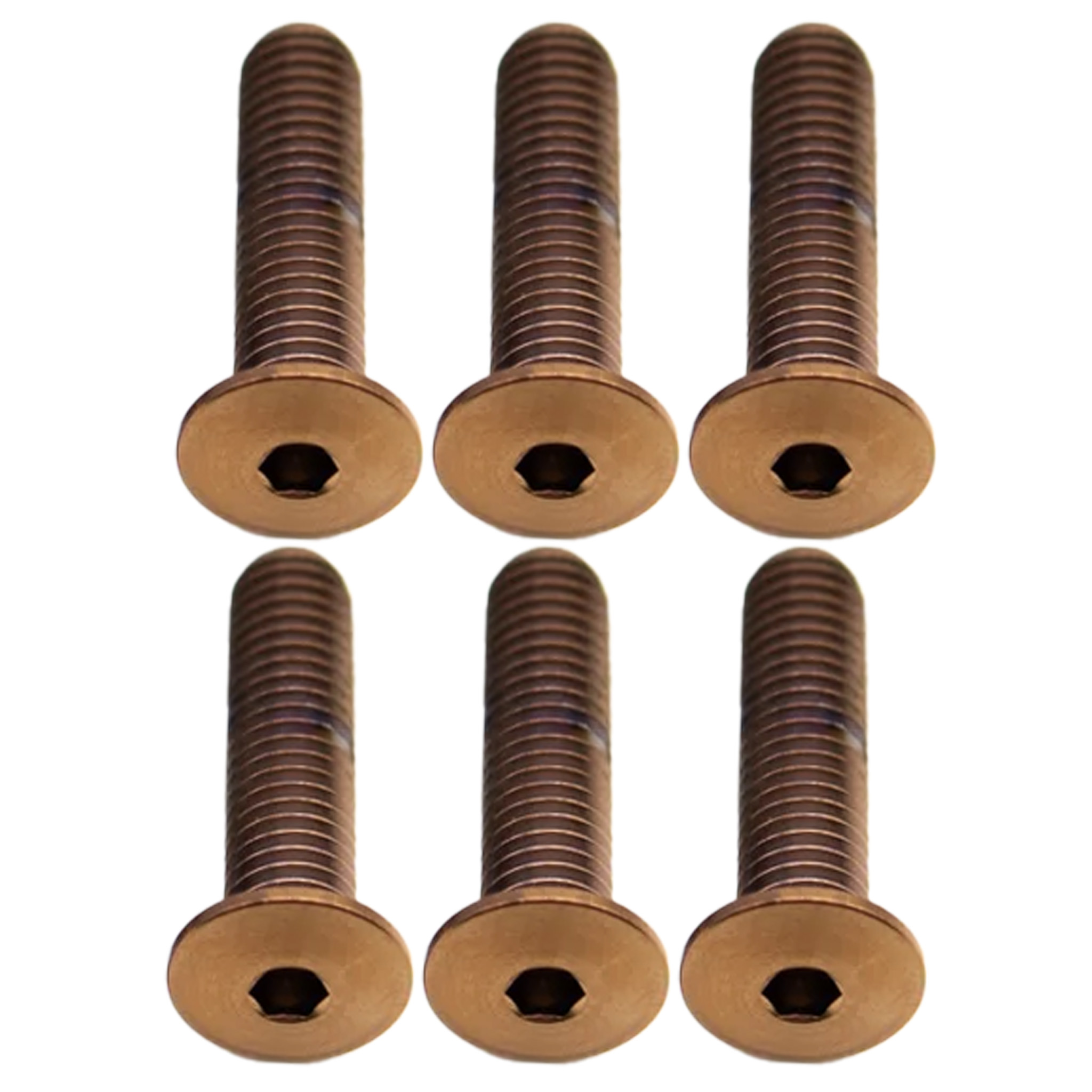 Better Bolts Titanium Water Bottle Cage Bolts20mm Copper 6/Count