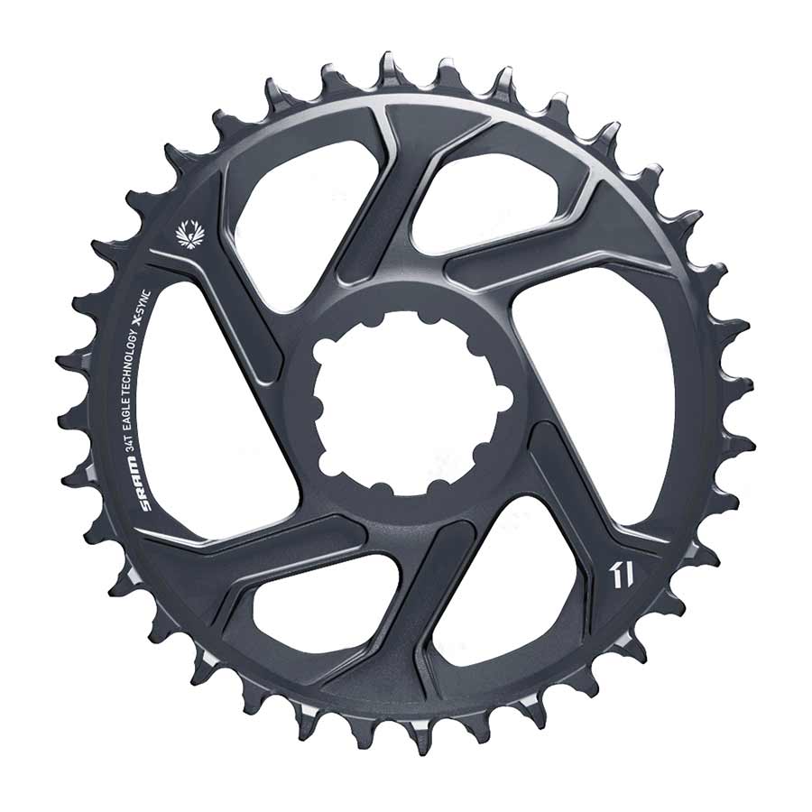 SRAM GX Eagle C1 Chainring Teeth: 34 Speed: 11/12 BCD: Direct Mount Aluminum Grey 6mm