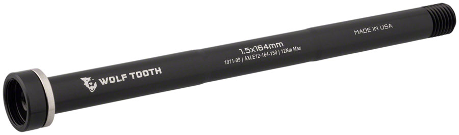 Wolf Tooth Rear Thru Axle - M12 1.5 x 164mm Black