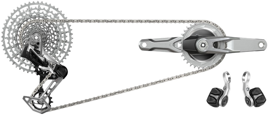 SRAM 1987 Eagle Transmission Power Meter Groupset - 170mm 32 34t Chainrings POD Controllers 10-52t Cassette Rear Derailleur Chain