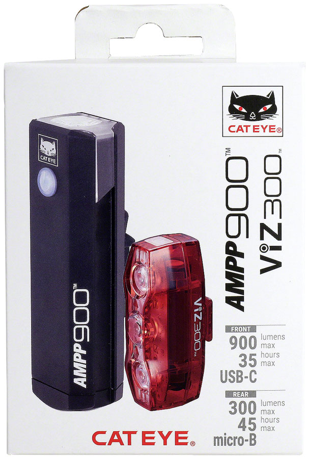 Cateye AMPP900 / VIZ300 (USB-C) Headlight and Taillight Set