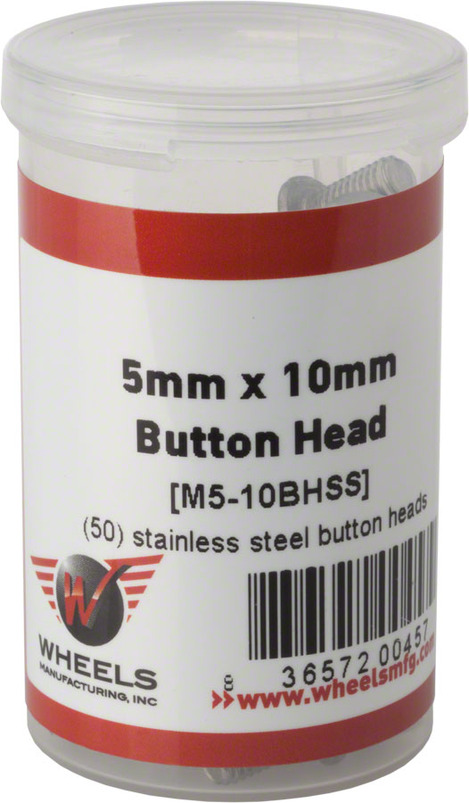Wheels Manufacturing Button Head Cap Screw - M5 Stainless Steel, Bottle of 50 Wheels Manufacturing Button Head Cap Screw - M5 Stainless Steel, Bottle of 50
