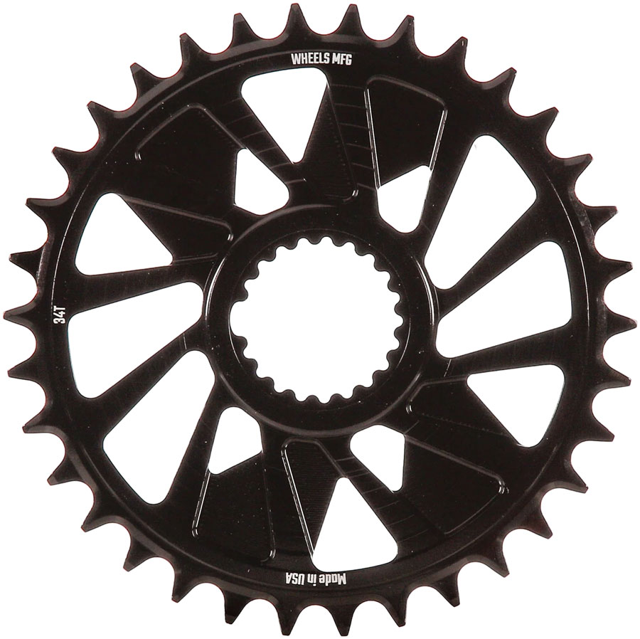 Wheels Manufacturing Direct Mount Chainring - 34t Shimano Direct Mount 1.5mm Outboard Offset T-Type Chain Compatible BLK