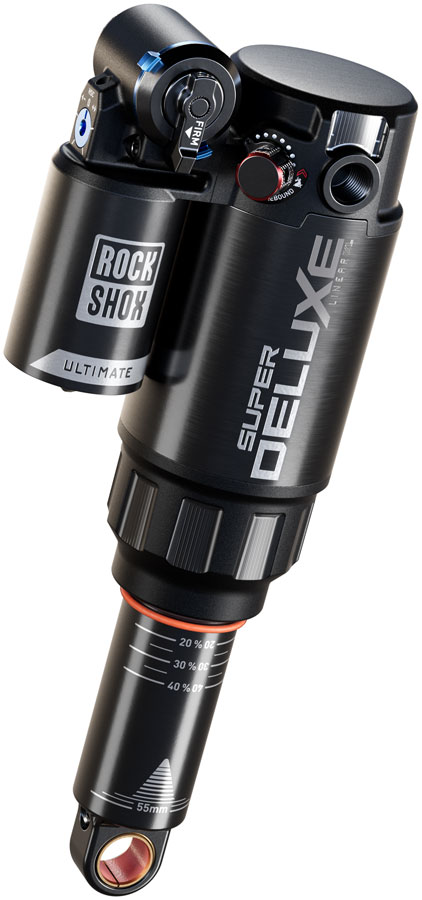 RockShox Super Deluxe Ultimate RC2T Rear Shock - 185 x 55 mm Linear XL Air Token Loc 2 Reb 55 / Comp 34 L/O45 Standard Trunnion D1 RockShox Super Deluxe Ultimate RC2T Rear Shock - 185 x 55 mm Linear XL Air Token Loc 2 Reb 55 / Comp 34 L/O45 Standard Trunnion D1