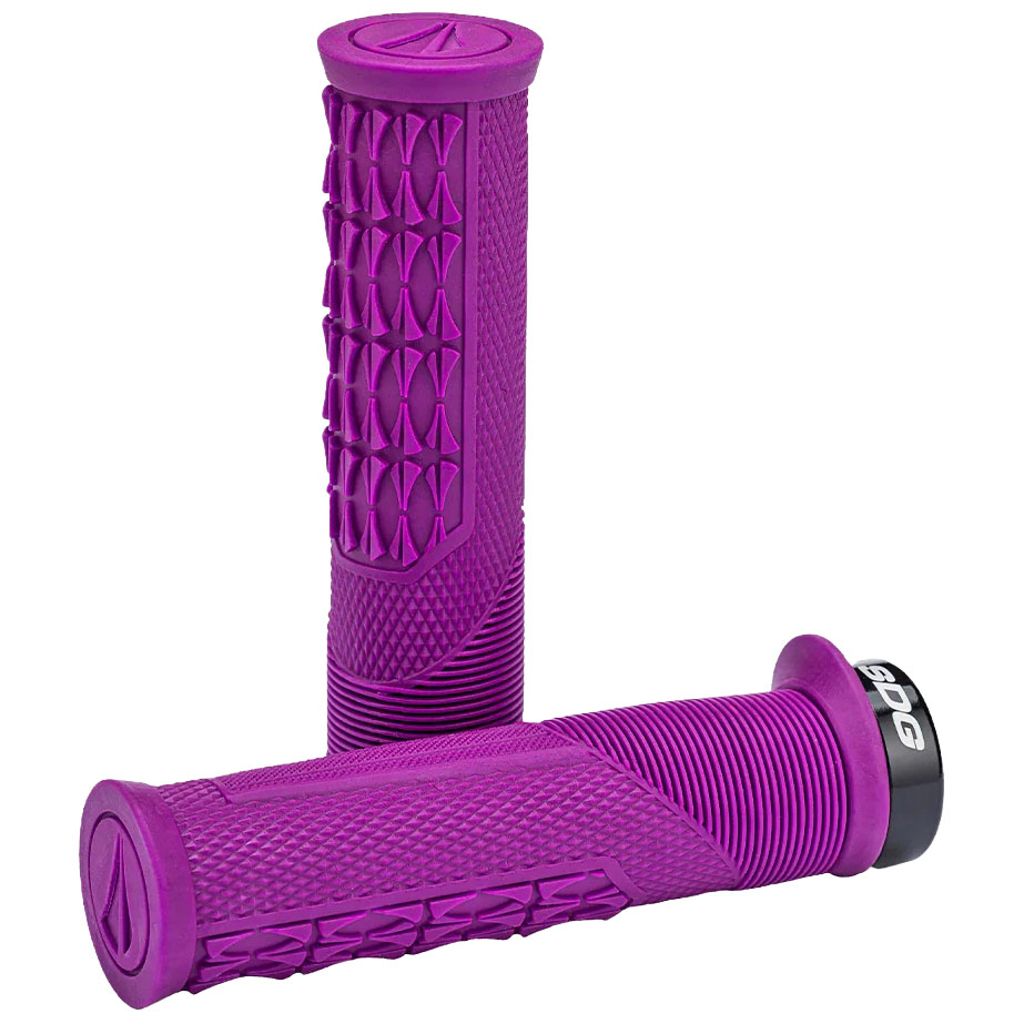 SDG Thrice OC Lock-On MTB Grips - Purple-Black