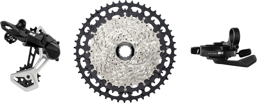 microSHIFT Advent MX 1x11-Speed Groupset - MX Trail Shifter MX Pro Rear Derailleur Aluminum Cage Clutch 11-50t Cassette For HG Driver