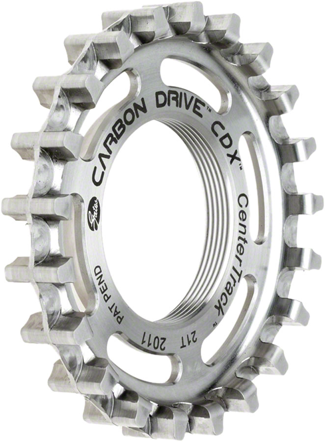 Gates Carbon Drive CDX CenterTrack Thread-On Fixie Rear Sprocket - 21t Compatible ISO Fixed Cog Threading Silver