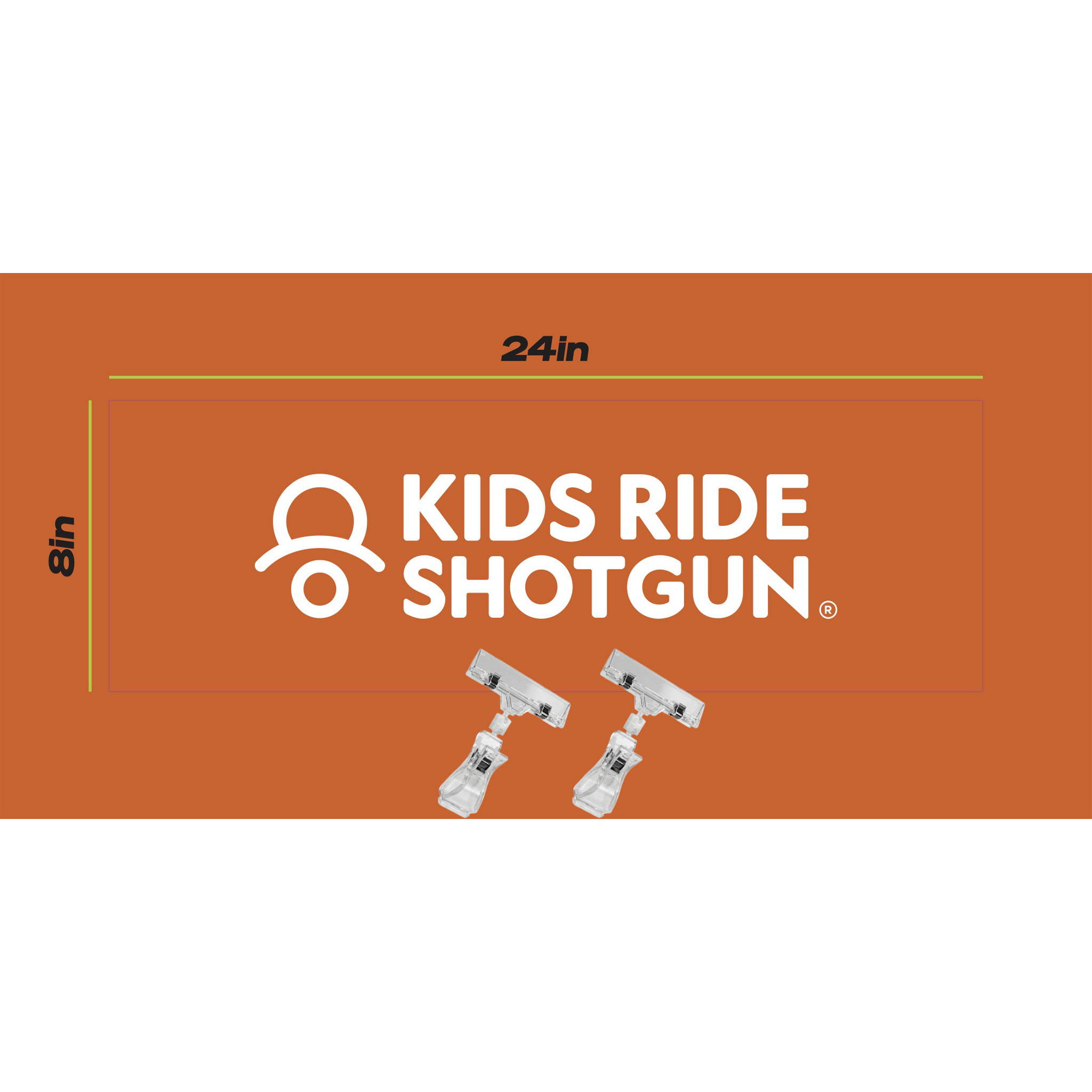 Kids Ride Shotgun Kids Ride Shotgun POP Signage Orange & White