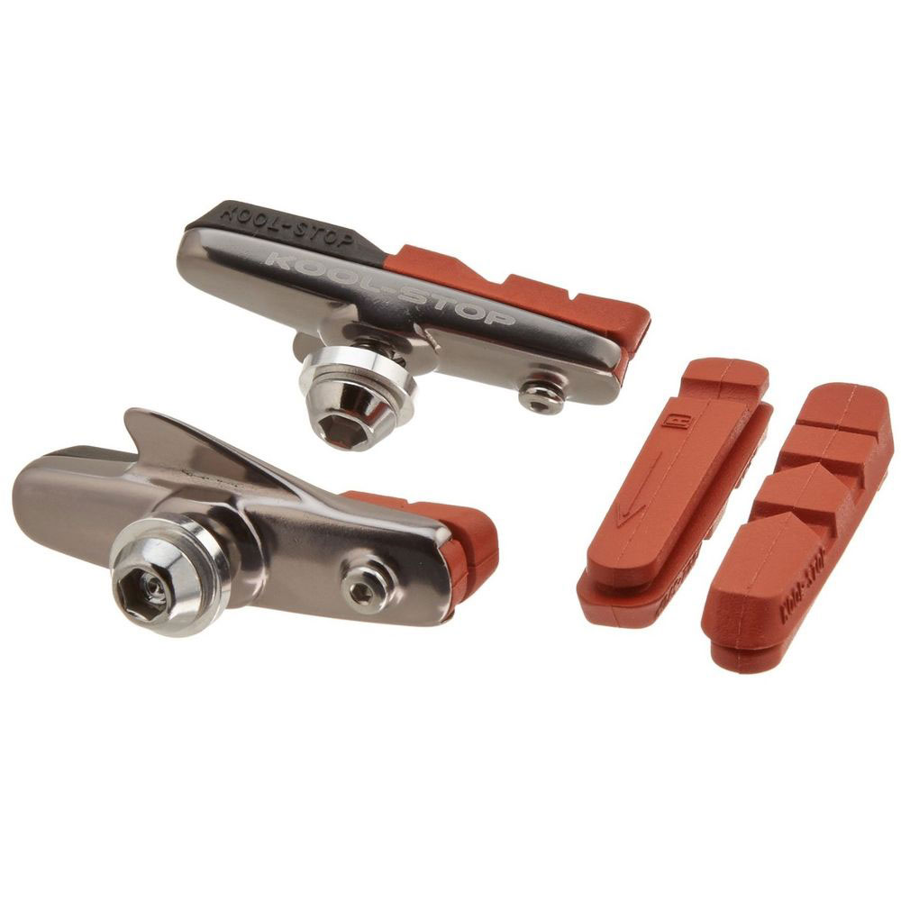 Kool Stop Dura Road Pads Holder with Pads- Silver Pr Kool Stop Dura Road Pads Holder with Pads- Silver Pr