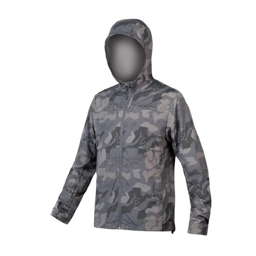 Endura Hummvee Windproof Hooded Shell Jacket MGray Camo