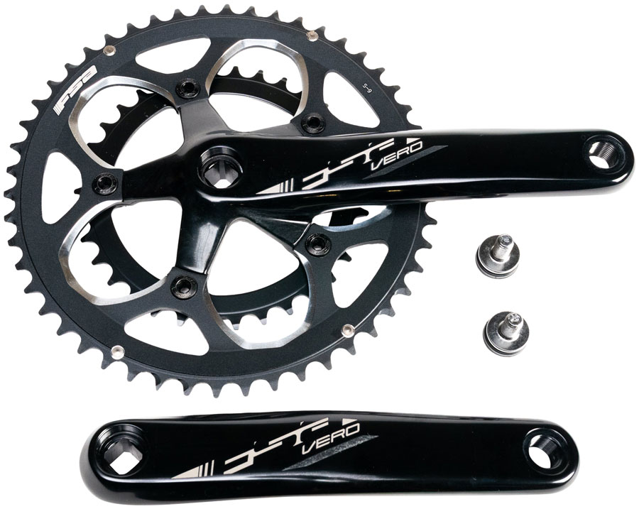 Full Speed Ahead Vero Compact Crankset - 175mm 9-Speed 50/34t 5-Bolt 110 BCD Square Taper JIS Spindle Interface BLK Full Speed Ahead Vero Compact Crankset - 175mm 9-Speed 50/34t 5-Bolt 110 BCD Square Taper JIS Spindle Interface BLK